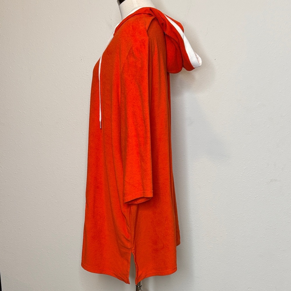 Cuddl Duds size 3X V-Neck Orange terry cloth Sweater - Picture 5 of 9